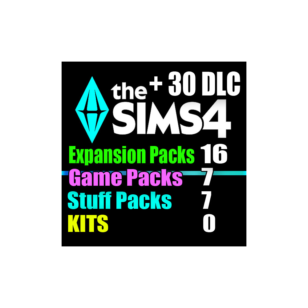 SIMS 4 + 30 DLC (16 допов・7 наборов・7 кат.・0 компл.)
