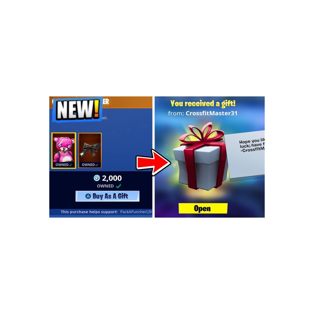 Fortnite Подарок (скины/эмоции/наборы/и т.д.)ПК/XBOX/PS