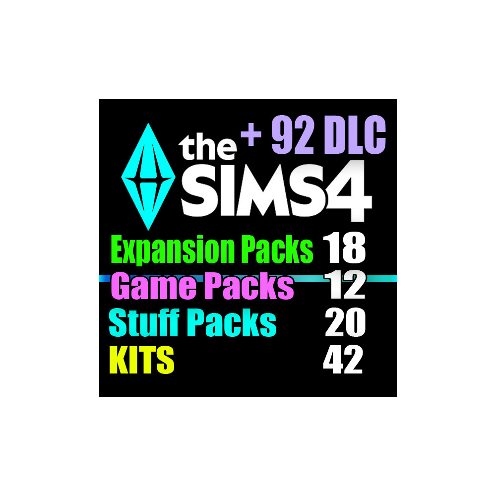 SIMS 4 + 92 DLC (18 допов・12 наборов・20 кат.・42 компл.)
