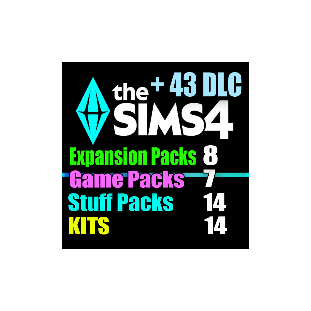 SIMS 4 + 43 DLC (8 допов・7 наборов・14 кат.・14 компл.)