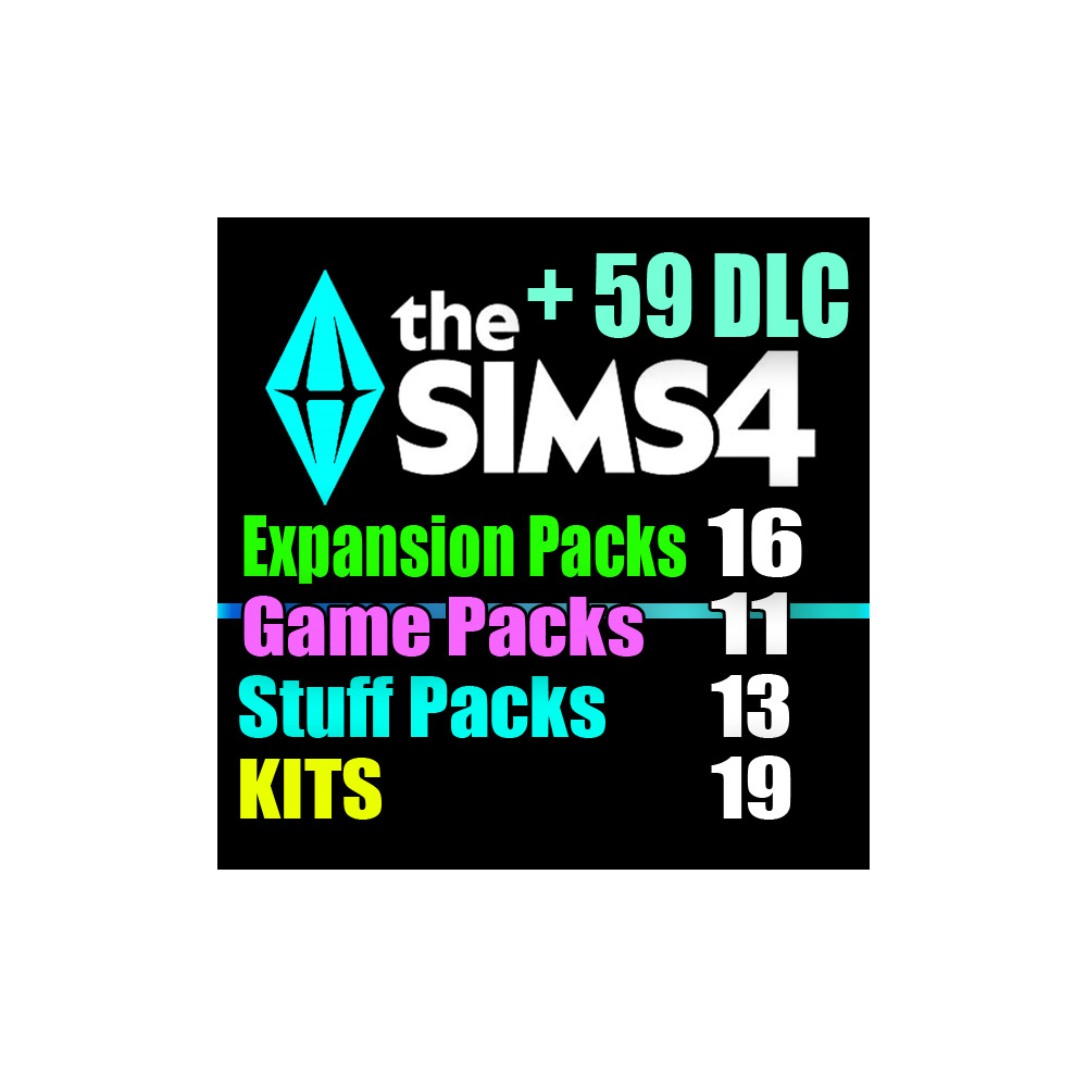 SIMS 4 + 59 DLC (16 допов・11 наборов・13 кат.・19 компл.)