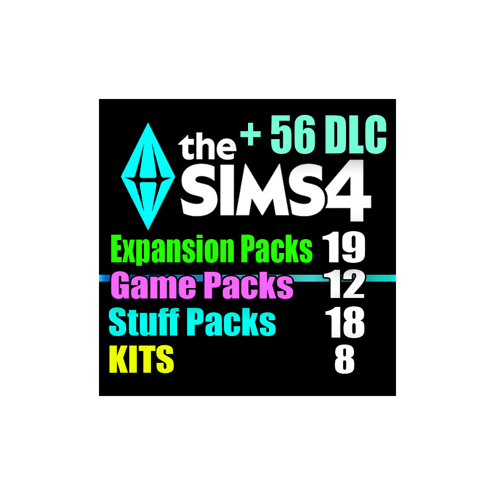 SIMS 4 + 56 DLC (19 допов・12 наборов・18 кат.・8 компл.)