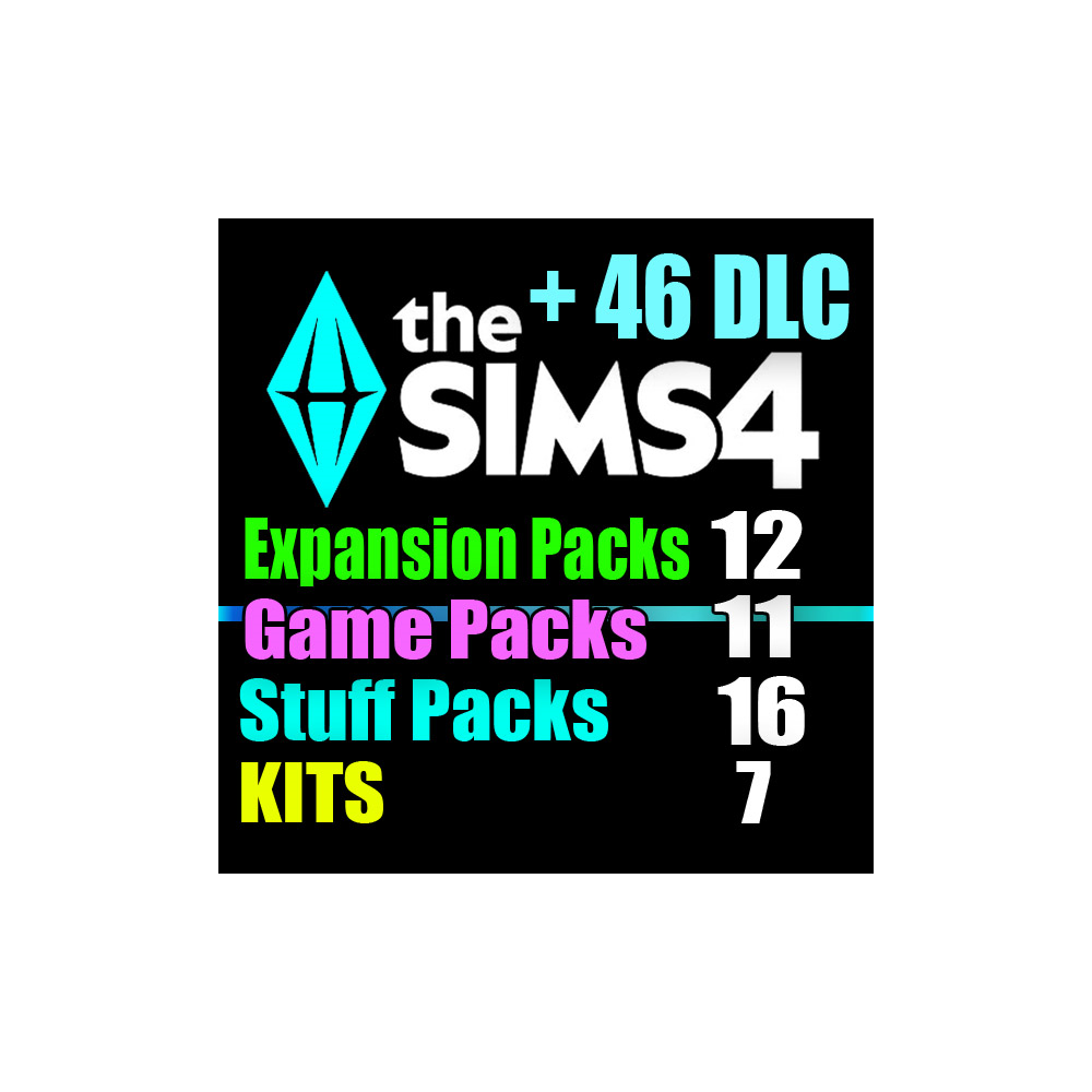 SIMS 4 + 46 DLC (12 допов・11 наборов・16 кат.・7 компл.)