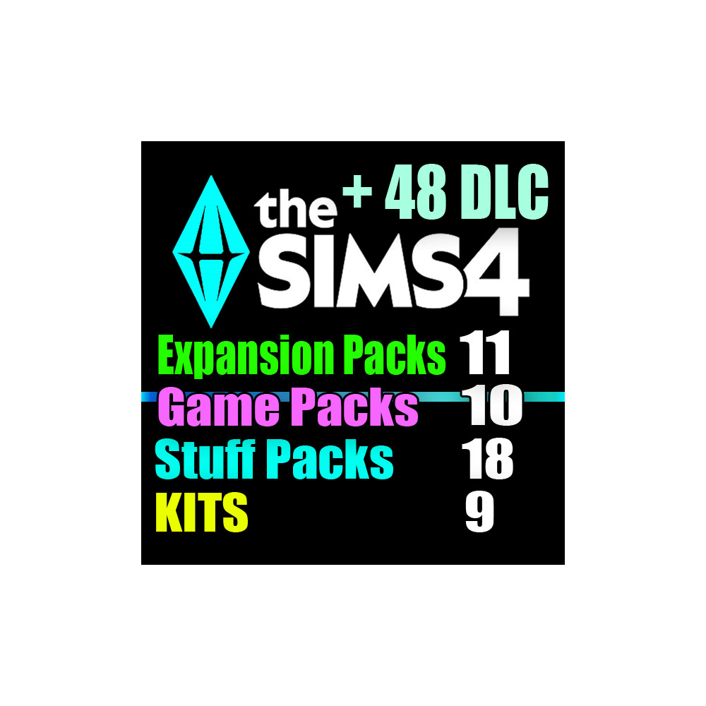SIMS 4 + 48 DLC (11 допов・10 наборов・18 кат.・9 компл.)