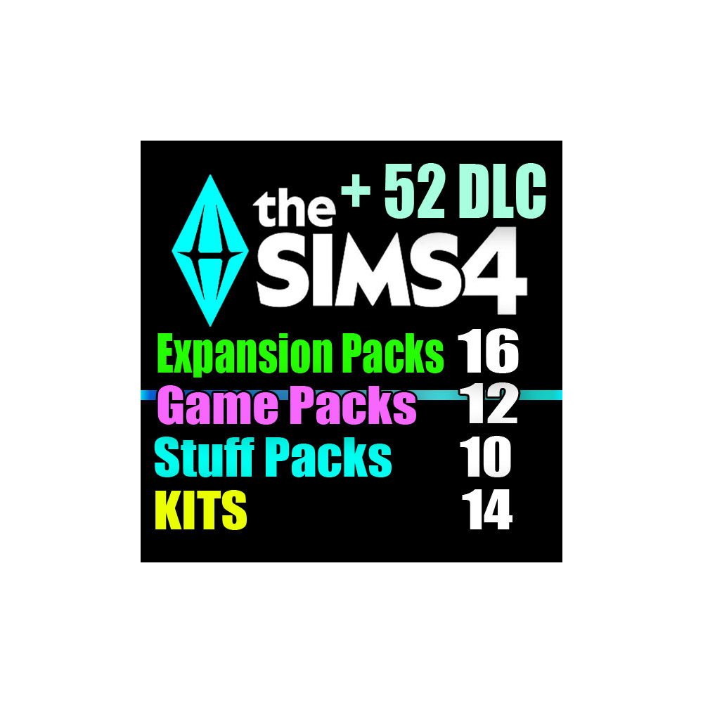 SIMS 4 + 52 DLC (16 допов・12 наборов・10 кат.・14 компл.)