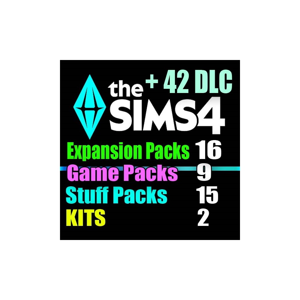SIMS 4 + 42 DLC (16 допов・9 наборов・15 кат.・2 компл.)