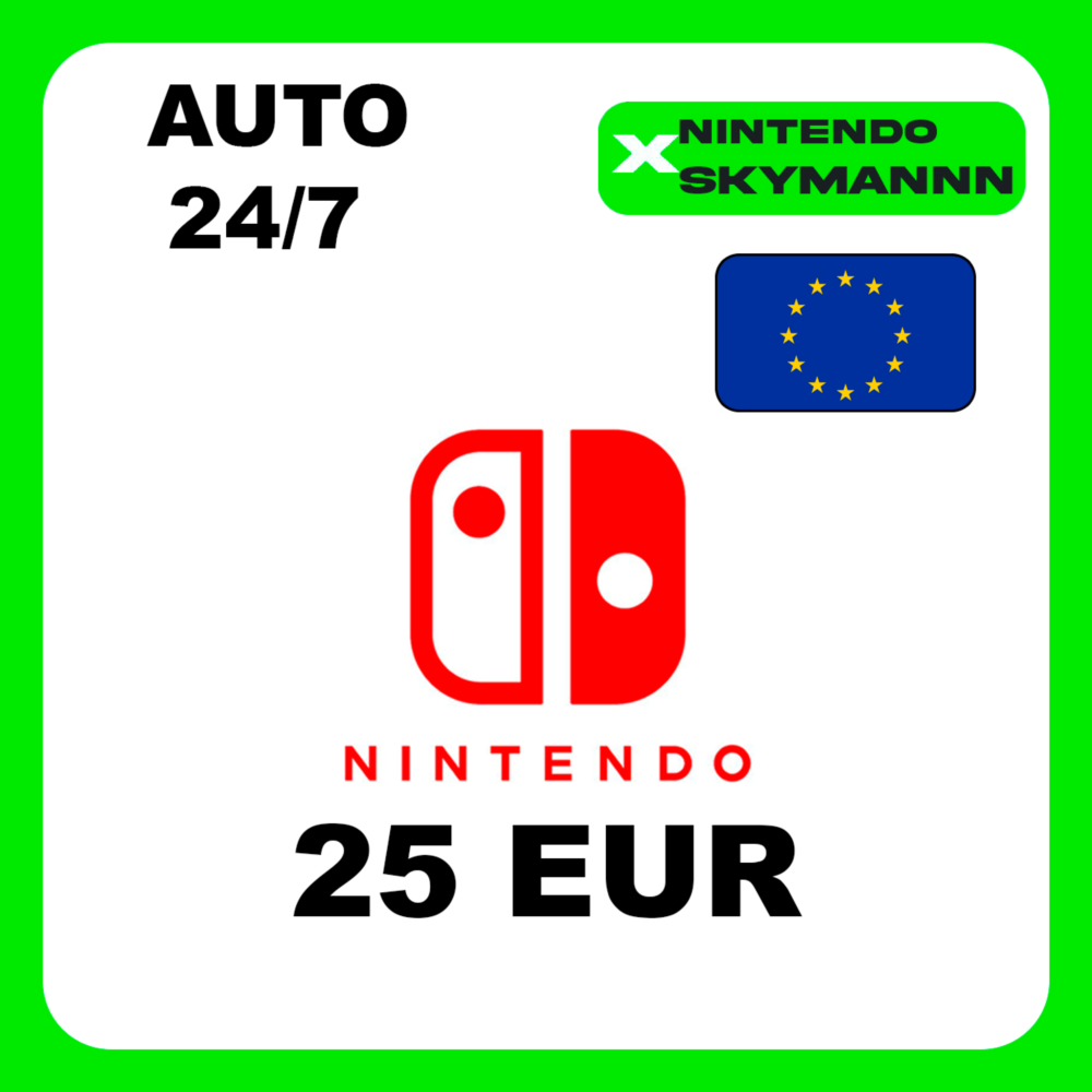 АВТО КАРТА ПОПОЛНЕНИЯ Nintendo eShop 25 EUR ЕВРОПА 24/7