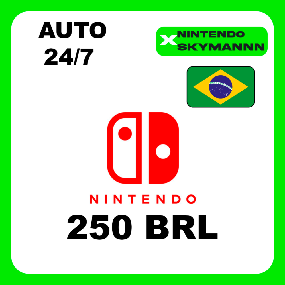 АВТО КАРТА ПОПОЛНЕНИЯ Nintendo eShop 250 BRL БРАЗИЛИЯ