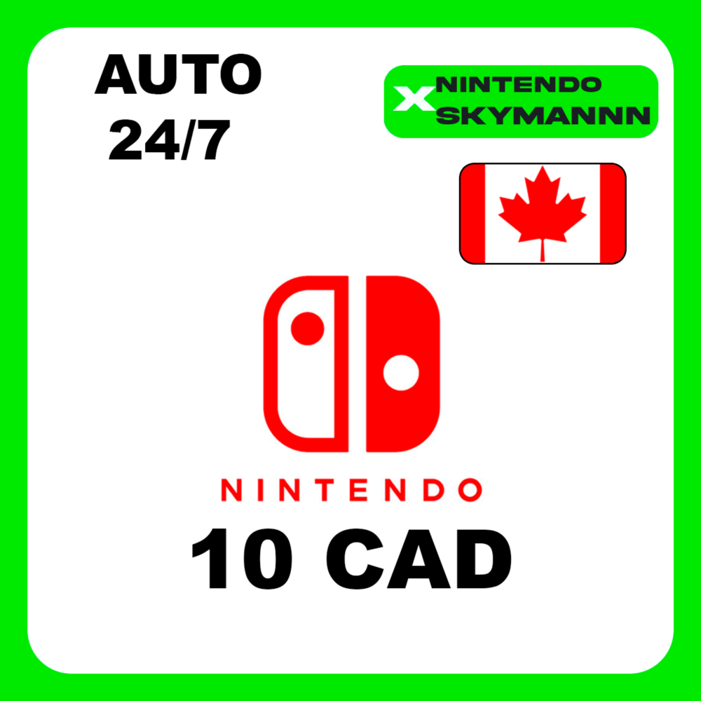 АВТО КАРТА ПОПОЛНЕНИЯ Nintendo eShop 10 CAD КАНАДА 24/7