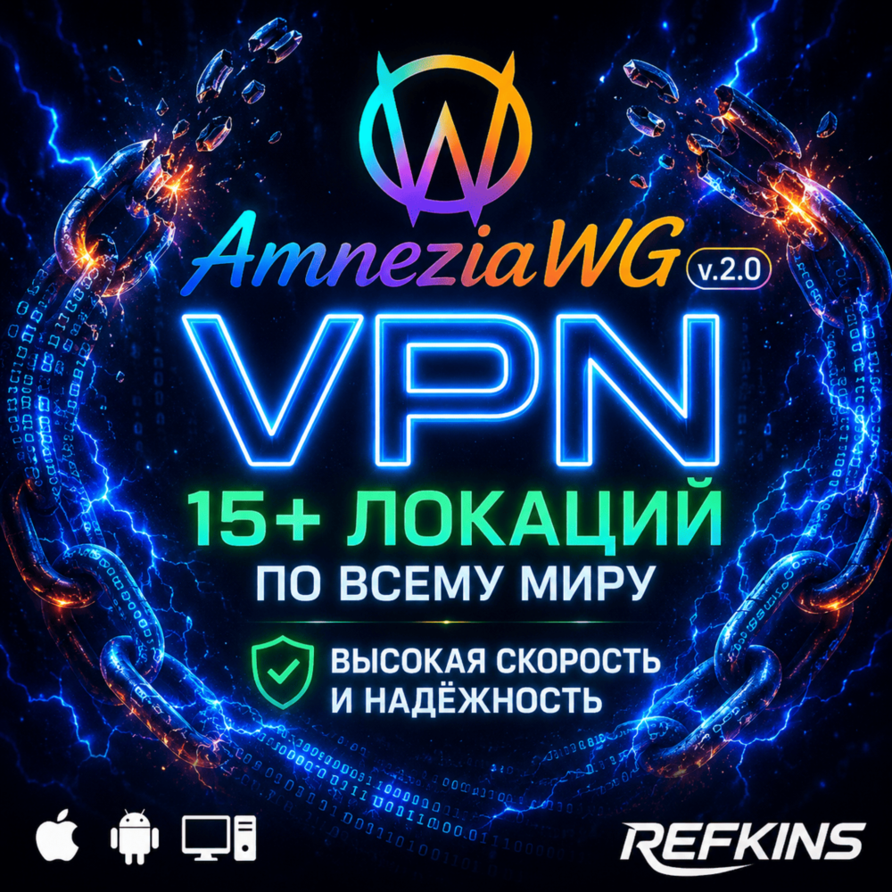 VPN AMNEZIA v1.5/2.0/3.1 США ТУРЦИЯ НИДЕРЛАНДЫ ФИНЛЯНДИЯ КАЗАХСТАН ИНДИЯ РОССИЯ ВПН