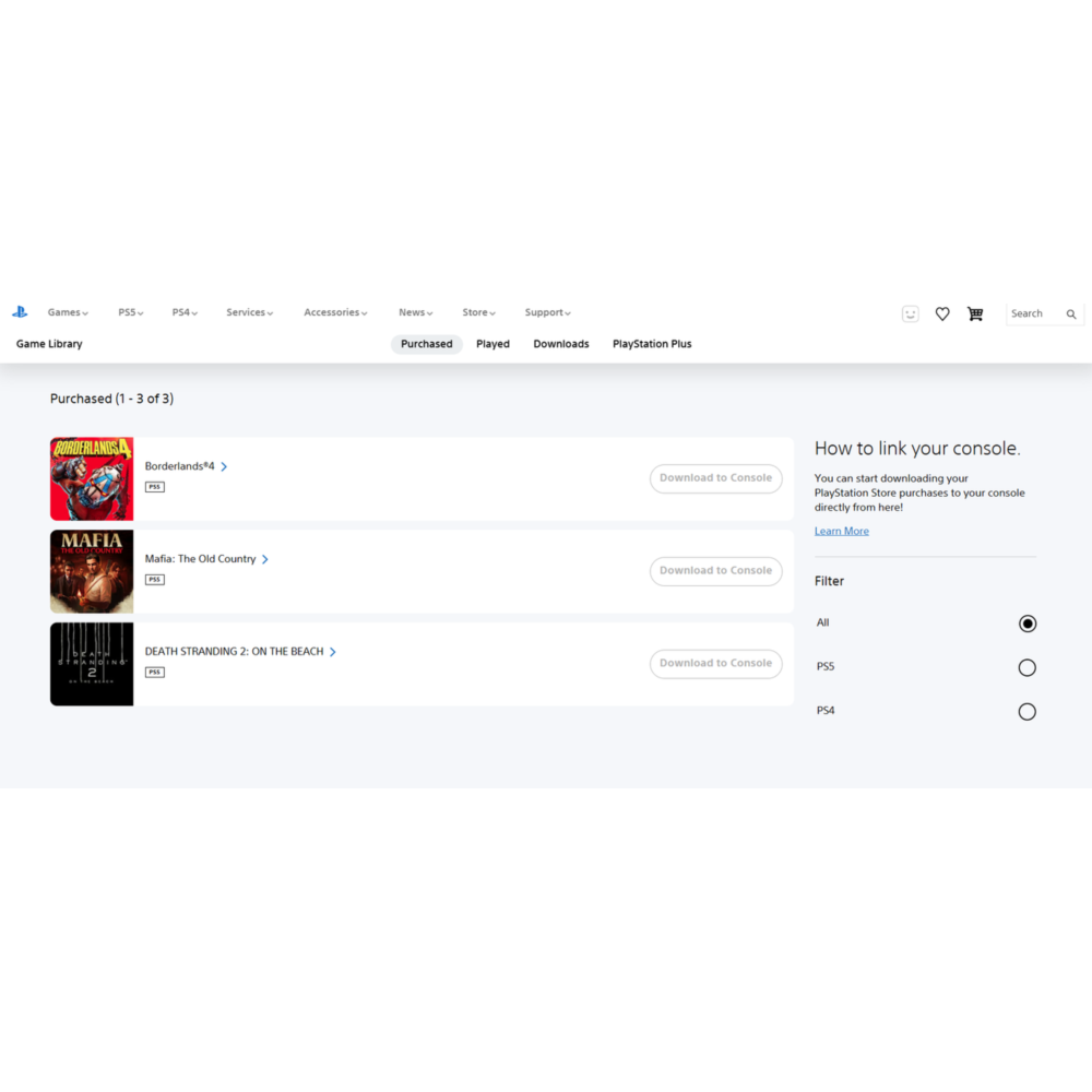 Аккаунт Playstation с полным доступом и 3 играми.