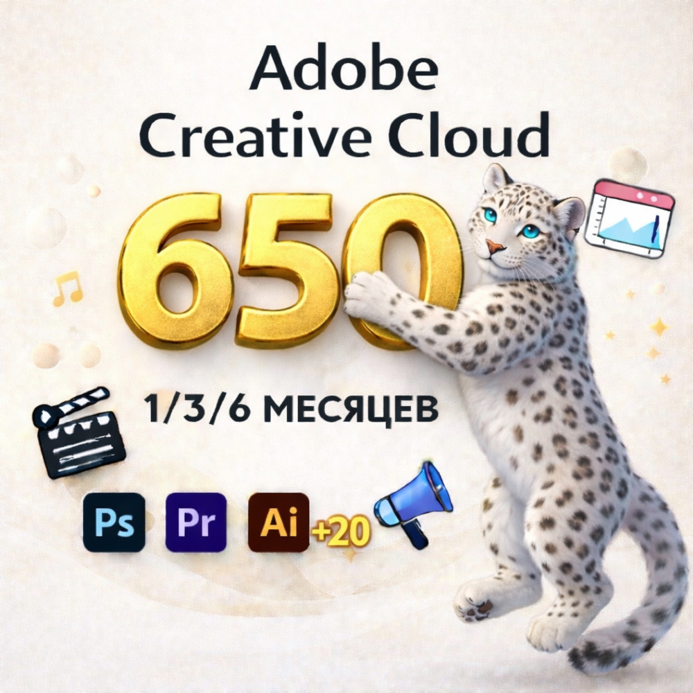 ADOBE CREATIVE CLOUD 1/3/6 МЕСЯЦЕВ