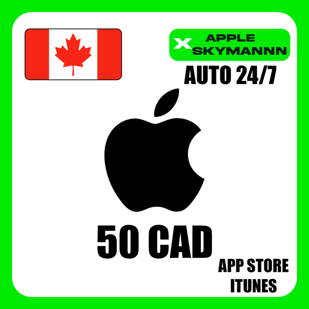 Apple iTunes 50 CAD КАНАДА ПОДАРОЧНАЯ КАРТА АВТО 24/7
