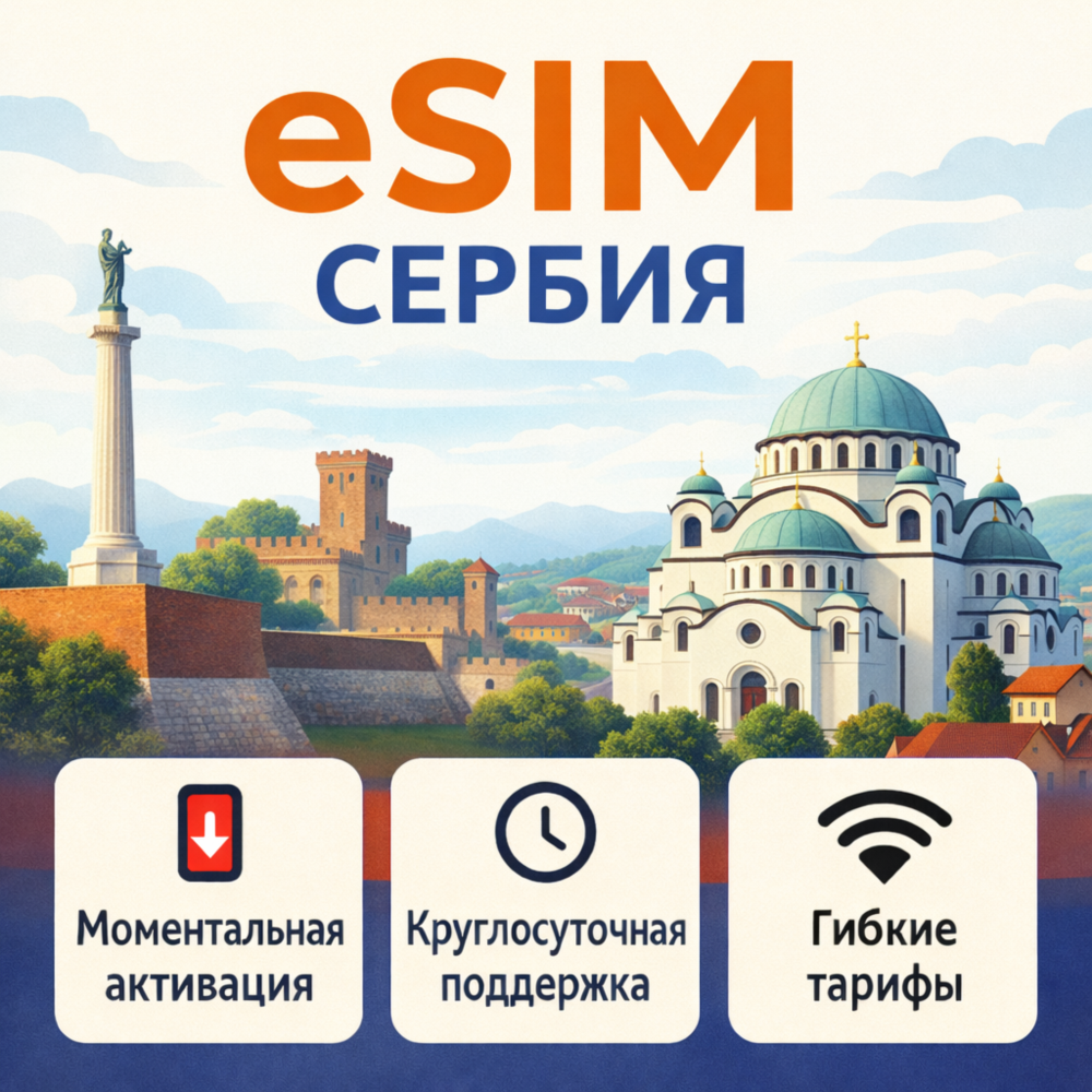 eSIM Сербия→ интернет для путешествий есим