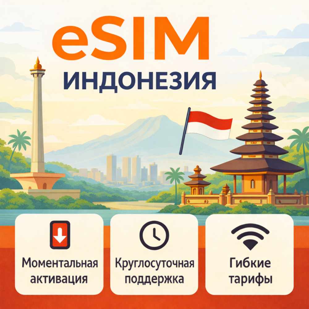 eSIM Индонезия→ интернет для путешествий есим