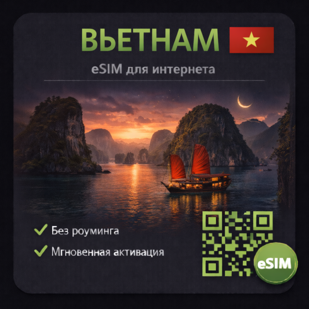 eSIM Вьетнам / Туристическая / для путешествий / мобильный интернет / есим
