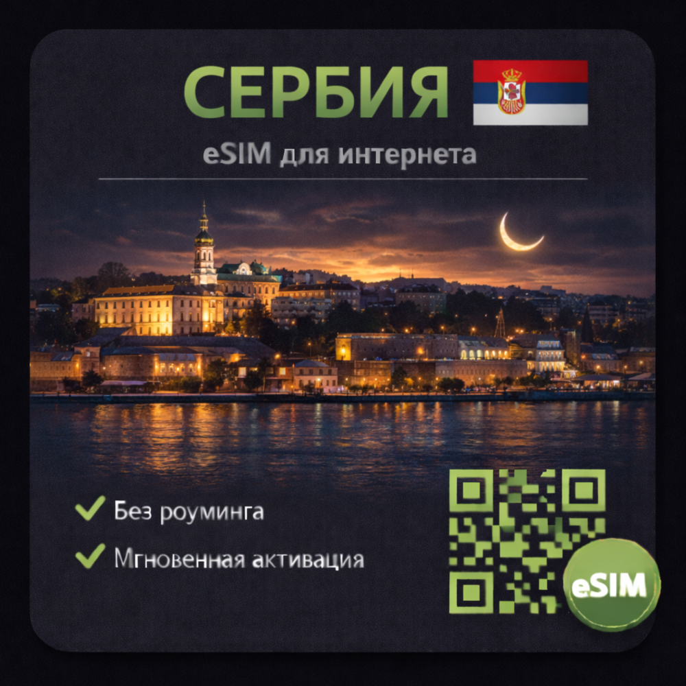 eSIM Сербия / Туристическая / для путешествий / мобильный интернет / есим