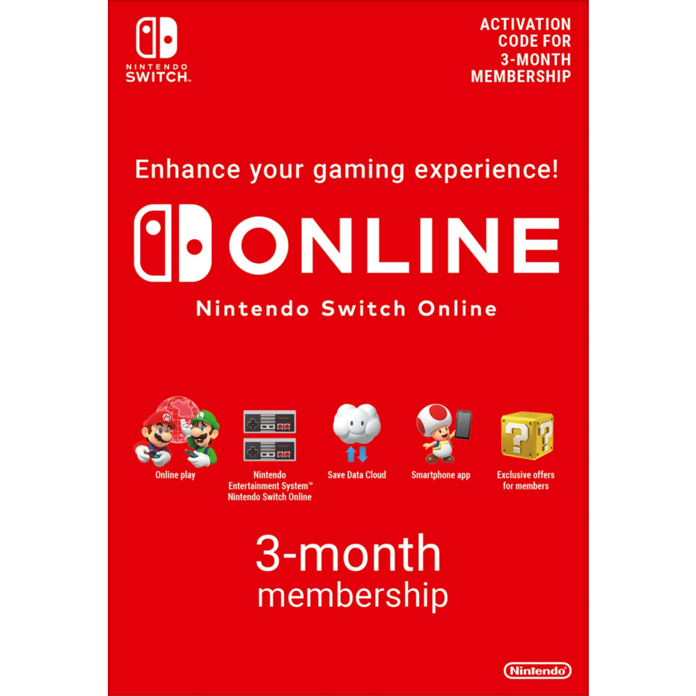 Подарочная карта Nintendo Switch Online на 3 месяцев (США)