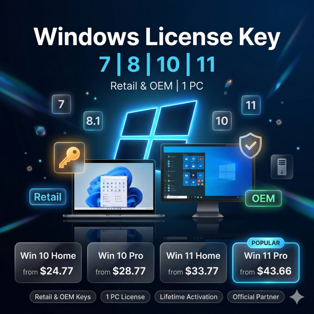Ключ Windows XP 7 8 10 11 Retail OEM на 1 ПК