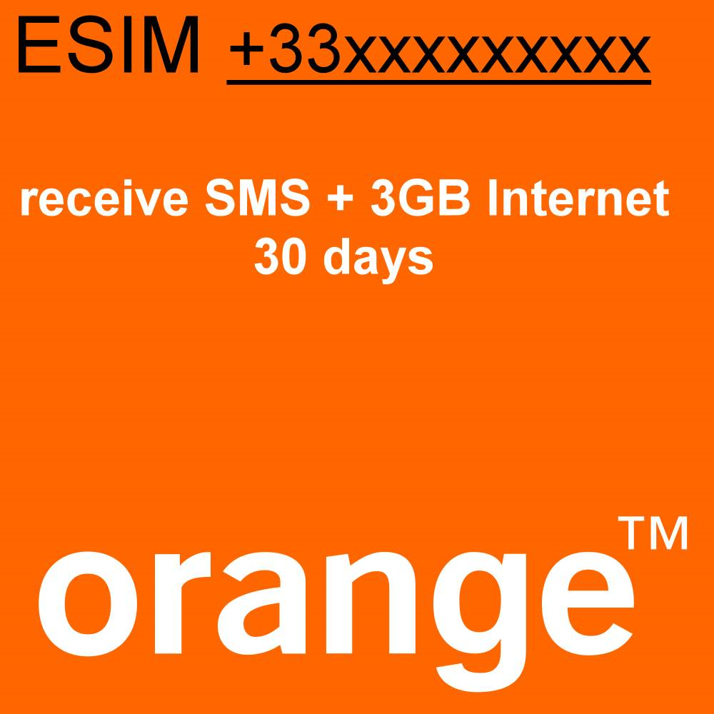 еСИМ Франции номер телефона +33 смс +3ГБ Интернет в России и в других странах 30 дней