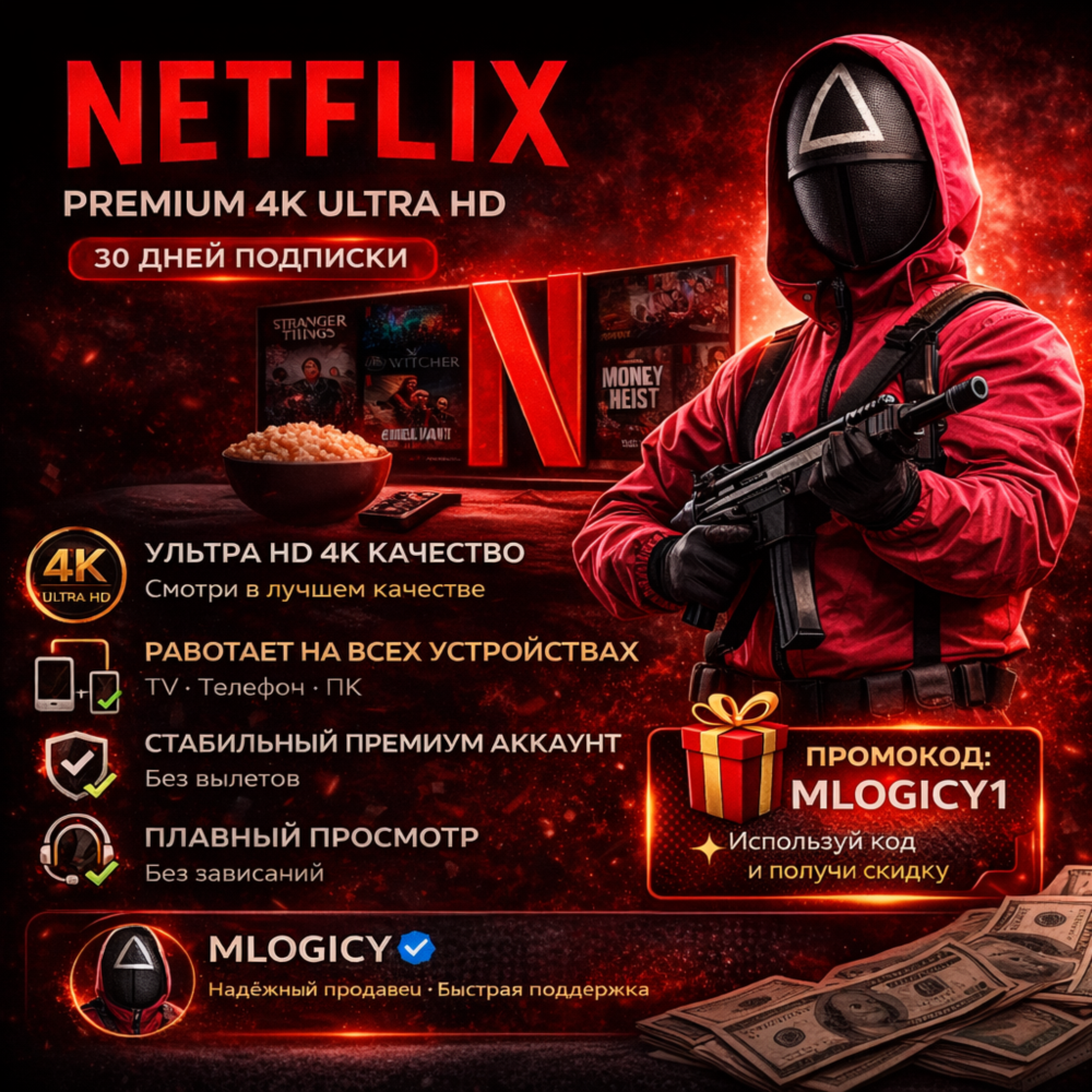 NETFLIX PREMIUM 4K ULTRA HD – 1 МЕСЯЦ