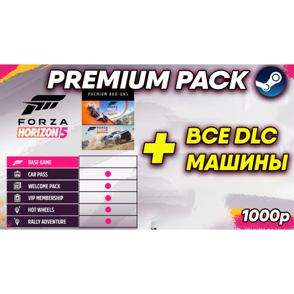 FORZA HORIZON 5 PREMIUM-КОМПЛЕКТ ДОПОЛНЕНИЙ STEAM + ВСЕ ДОПОЛНЕНИЯ FH5 АКТИВАЦИЯ DLC
