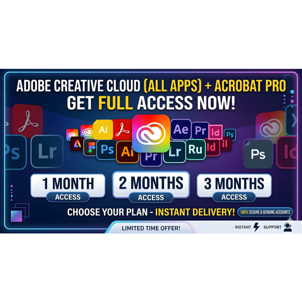 Acrobat Pro + Adobe Creative Cloud (ALL APPS) | Подписка Acrobat | 1/2/3 месяца