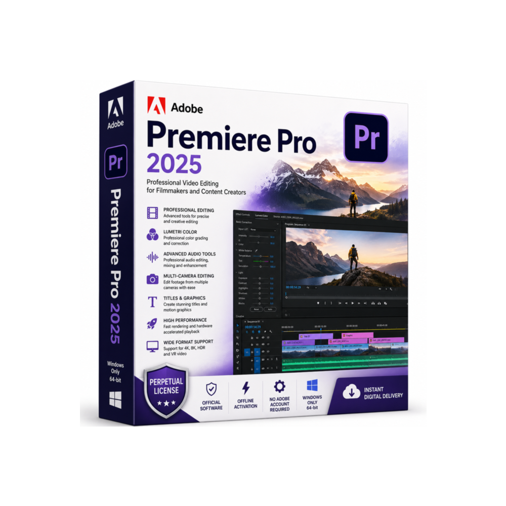 Adobe Premiere Pro 2025 | Профессиональный видеомонтаж | Бессрочная лицензия PC