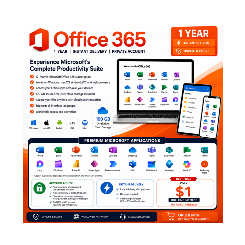 Office 365 | 1 год | Мгновенная доставка | Личный аккаунт