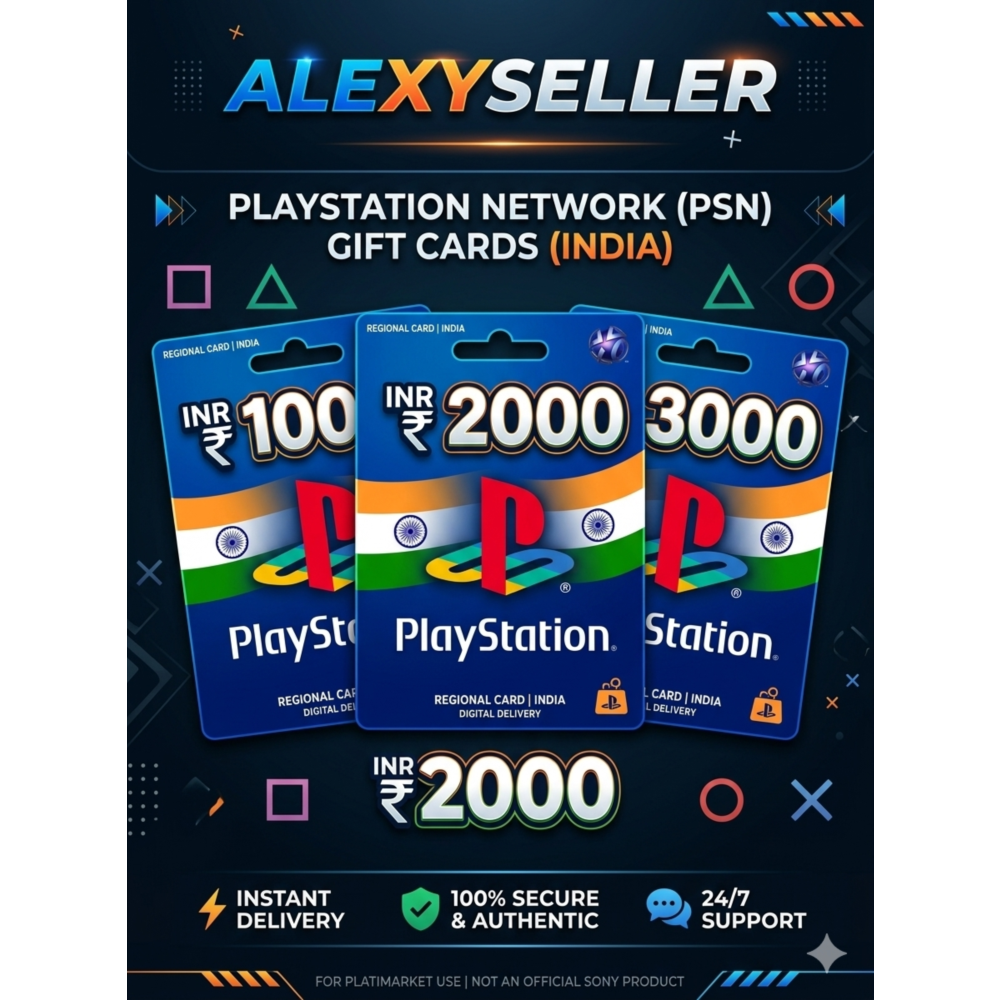 Подарочная карта PlayStation Network (PSN) для Индии от 1000 до 5000 индийских рупий.