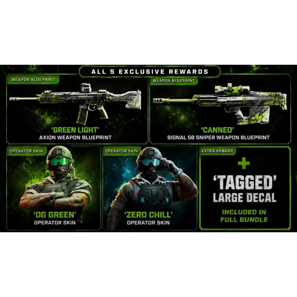 НАБОР CoD MODERN WARFARE 4 / 5 СКИНОВ / MONSTER ENERGY MW4 BUNDLE 2026