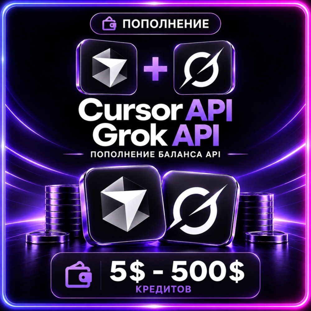 〔 API Кредиты 〕 $5 – $500 | xAI Grok | Cursor AI | Официальное пополнение Баланса